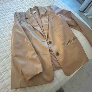 A New Day Tan Faux Leather Blazer